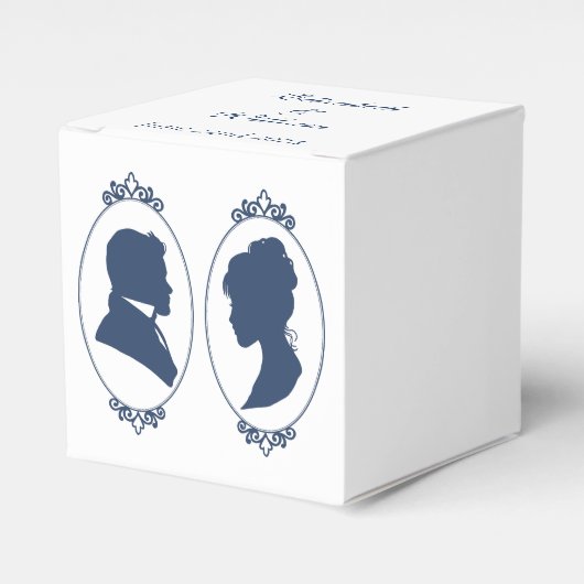 Regency Bridgerton Blue Rozen Cameo Bedankdoosjes (Voorkant Zijde)