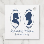 Regency Bridgerton Blue Rozen Cameo Bedankjes Labels (Achterkant)