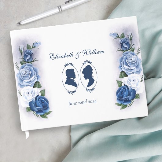 Regency Bridgerton Blue Rozen Cameo Gastenboek