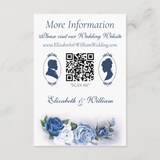 Regency Bridgerton Blue Rozen Cameo Informatiekaartje (Achterkant)