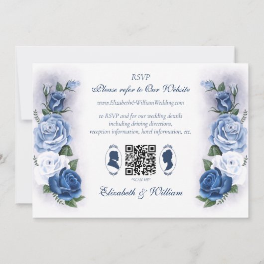 Regency Bridgerton Blue Rozen Cameo Kaart (Achterkant)