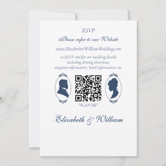 Regency Bridgerton Blue Rozen Cameo Kaart (Achterkant)