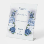 Regency Bridgerton Blue Rozen Cameo Reclamebord Met Voetstuk (Voorkant)