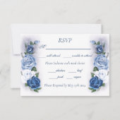Regency Bridgerton Blue Rozen Cameo RSVP Kaartje (Voorkant)