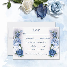 Regency Bridgerton Blue Rozen Cameo RSVP Kaartje