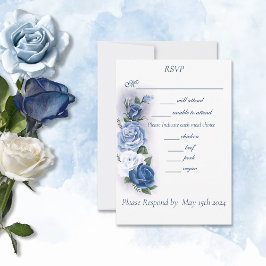 Regency Bridgerton Blue Rozen Cameo RSVP Kaartje