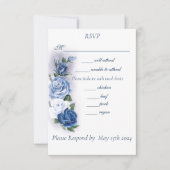 Regency Bridgerton Blue Rozen Cameo RSVP Kaartje (Voorkant)