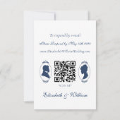 Regency Bridgerton Blue Rozen Cameo RSVP Kaartje (Achterkant)