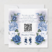 Regency Bridgerton Blue Rozen Cameo Save The Date (Achterkant)