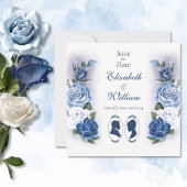 Regency Bridgerton Blue Rozen Cameo Save The Date