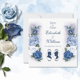 Regency Bridgerton Blue Rozen Cameo Save The Date