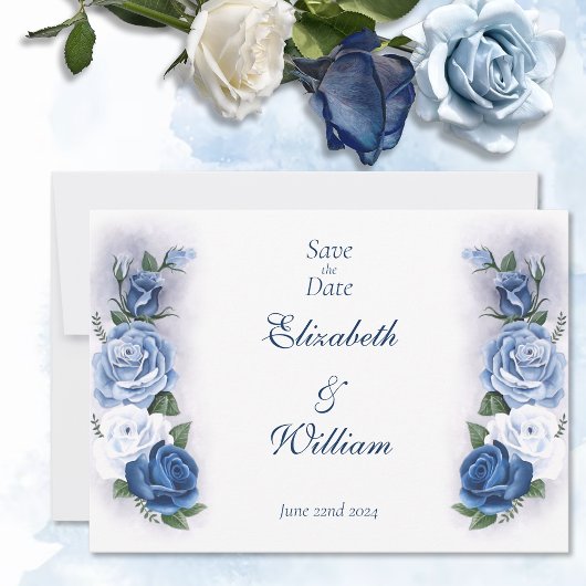 Regency Bridgerton Blue Rozen Cameo Save The Date