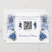 Regency Bridgerton Blue Rozen Cameo Save The Date (Achterkant)