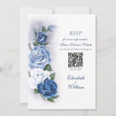 Regency Bridgerton Blue Rozen Cameo Save The Date (Achterkant)