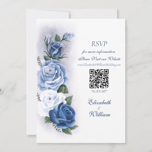 Regency Bridgerton Blue Rozen Cameo Save The Date (Achterkant)