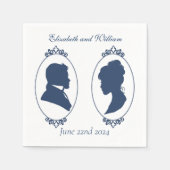 Regency Bridgerton Blue Rozen Cameo Servet (Voorkant)