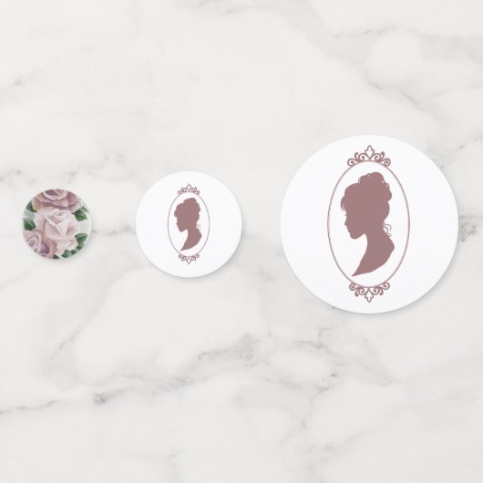 Regency Bridgerton Pink Roses Cameo Confetti (Voorkanten)