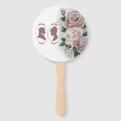 Regency Bridgerton Pink Roses Cameo Handwaaier (Voorkant)