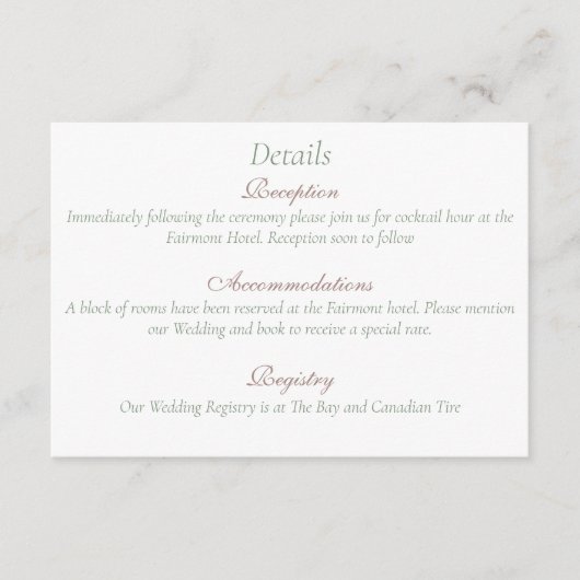 Regency Bridgerton Pink Roses Cameos Informatiekaartje (Voorkant)