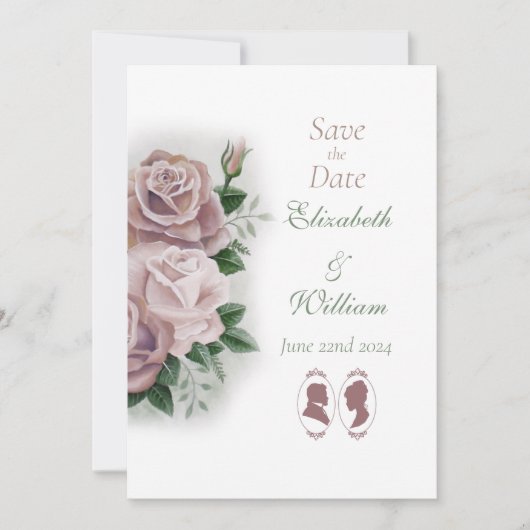 Regency Bridgerton Pink Roses Cameos Kaart (Voorkant)