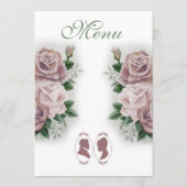 Regency Bridgerton Pink Roses Cameos Menu (Achterkant)