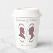 Regency Bridgerton Pink Roses Cameos Papieren Bekers (Achterkant)