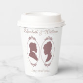 Regency Bridgerton Pink Roses Cameos Papieren Bekers (Voorkant)