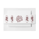 Regency Bridgerton Pink Roses Cameos Uitnodigingen Wikkel (Voorkant Voorbeeld)