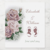 Regency Bridgerton Pink Roses Cameos Wijn Etiket (Enkel label)