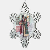 Regency Christmas Shoppers - Jane Austen Tin Sneeuwvlok Ornament (Rechts)