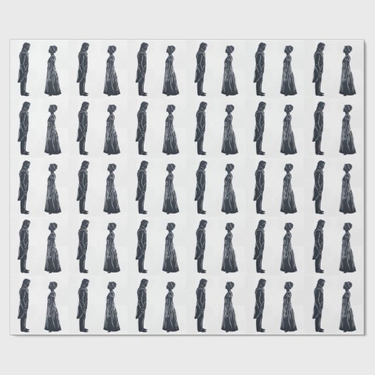 Regency Couple: Darcy and Elizabeth Silhouette Cadeaupapier (Vlak)