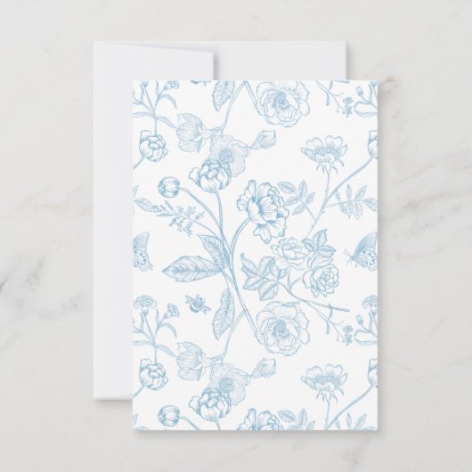 Regency Crest Licht Blauw Maaltijd Keuze Bruiloft RSVP Kaartje (Achterkant)