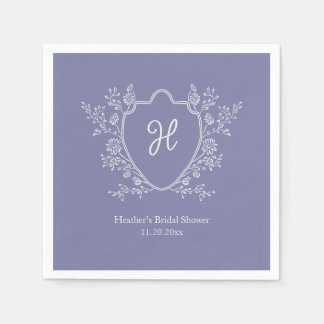 Regency Crest Monogram Paarse Bruidsdouche Servet