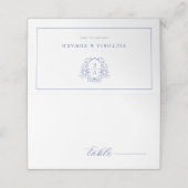 Regency Crest Monogram Wedding Plaatskaartje (Buitenkant ongevouwen)