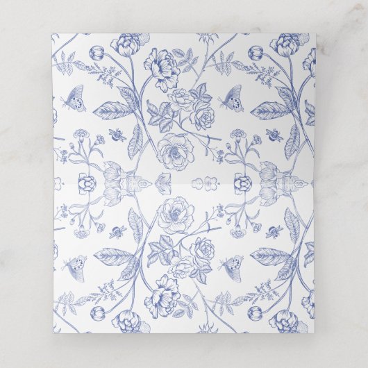 Regency Crest Monogram Wedding Plaatskaartje (Binnenkant ongevouwen)