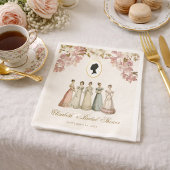 Regency Dames Bruidsfeest Vintage Bloemenscript Servet
