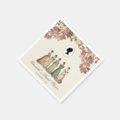 Regency Dames Bruidsfeest Vintage Bloemenscript Servet (Hoek)