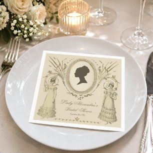 Regency Dames Bruidsfeest Vintage Calligrafie Servet