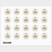 Regency Dames Bruidsfeest Vintage Silhouet Ronde Sticker (Vel)