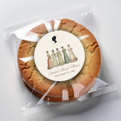 Regency Dames Bruidsfeest Vintage Silhouet Ronde Sticker