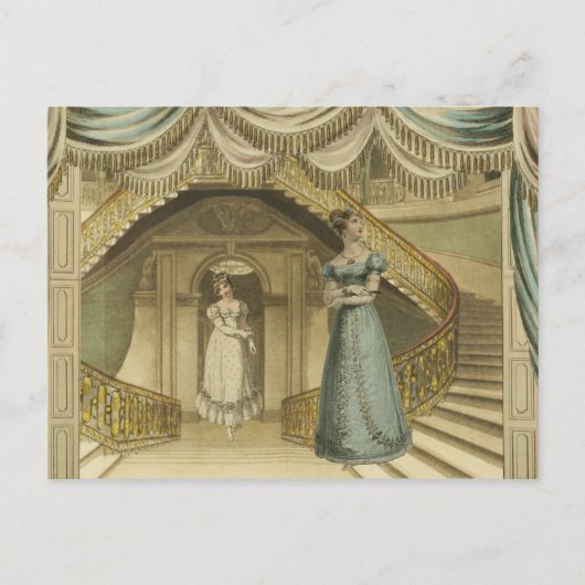 Regency Dames op de trap Briefkaart (Voorkant)