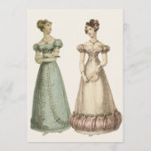 Regency Dames Vintage Bloemrijke Orchidee Bruiloft Kaart (Achterkant)