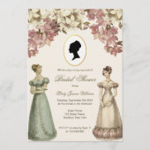 Regency Dames Vintage Bloemrijke Orchidee Bruiloft Kaart (Voorkant)