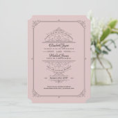  Regency Dusty Roos Wedding Invitations Kaart (Staand voorkant)