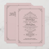  Regency Dusty Roos Wedding Invitations Kaart (Voorkant / Achterkant)