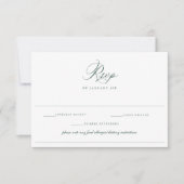 Regency Emerald Allergy Diet Restriction Wedding RSVP Kaartje (Voorkant)