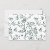 Regency Emerald Allergy Diet Restriction Wedding RSVP Kaartje (Achterkant)