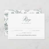 Regency Emerald Allergy Diet Restriction Wedding RSVP Kaartje (Voorkant / Achterkant)