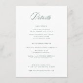 Regency Emerald Green Wedding Details Informatiekaartje (Voorkant)