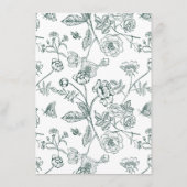 Regency Emerald Green Wedding Details Informatiekaartje (Achterkant)